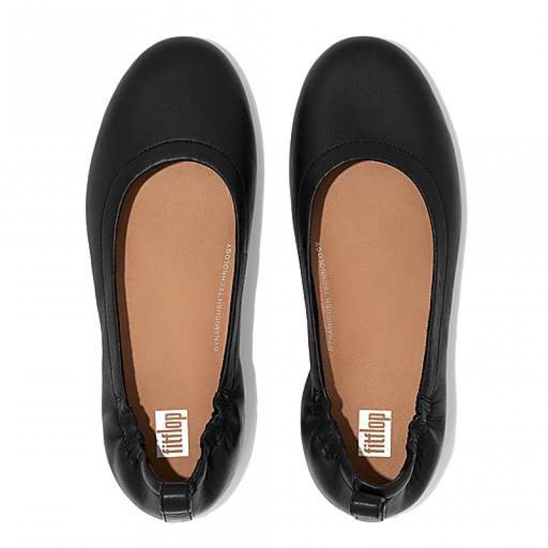 フィット フロップ ALLEGRO Soft レザー Ballet Flats フラットシューズ レディース 白 | Japan YDIHJB812