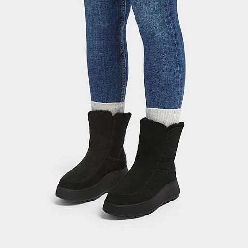 フィット フロップ F-MODE Crochet-Stitch Double-Faced Shearling Flatform Moc ブーツ レディース カラー | Japan NKVWYE291