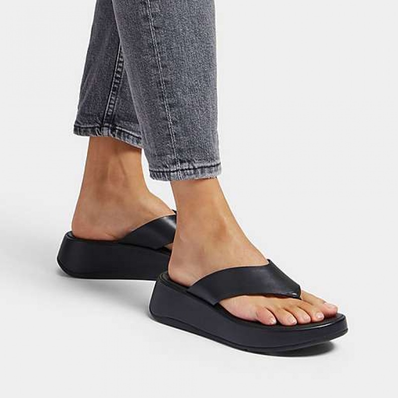 フィット フロップ F-MODE Luxe レザー Flatform つま先-Post サンダル レディース 白 | Japan PEZITD029