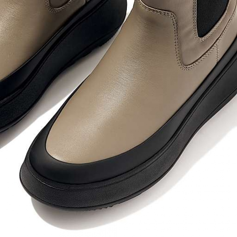 フィット フロップ F-MODE ウォーター-Resistant Fabric/レザー Flatform ブーツ レディース 白 | Japan WHRFTI432