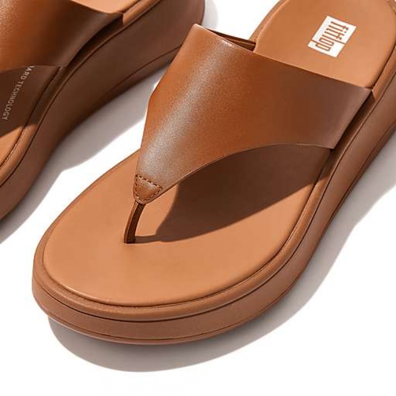 フィット フロップ F-MODE レザー Flatform つま先-Post サンダル レディース 白 | Japan NFKYBW843