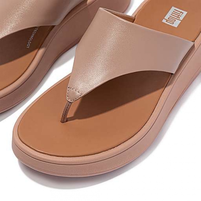 フィット フロップ F-MODE レザー Flatform つま先-Post サンダル レディース グレー | Japan WMXARK962