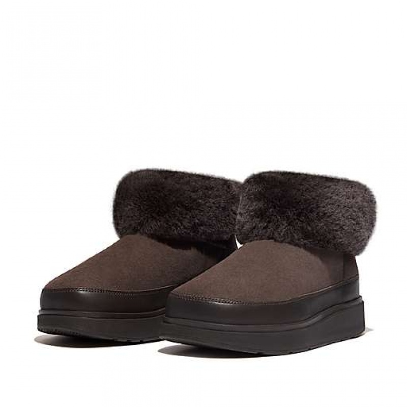 フィット フロップ GEN-FF Mini Double-Faced Shearling ブーツ レディース 黒 | Japan ENZACM278