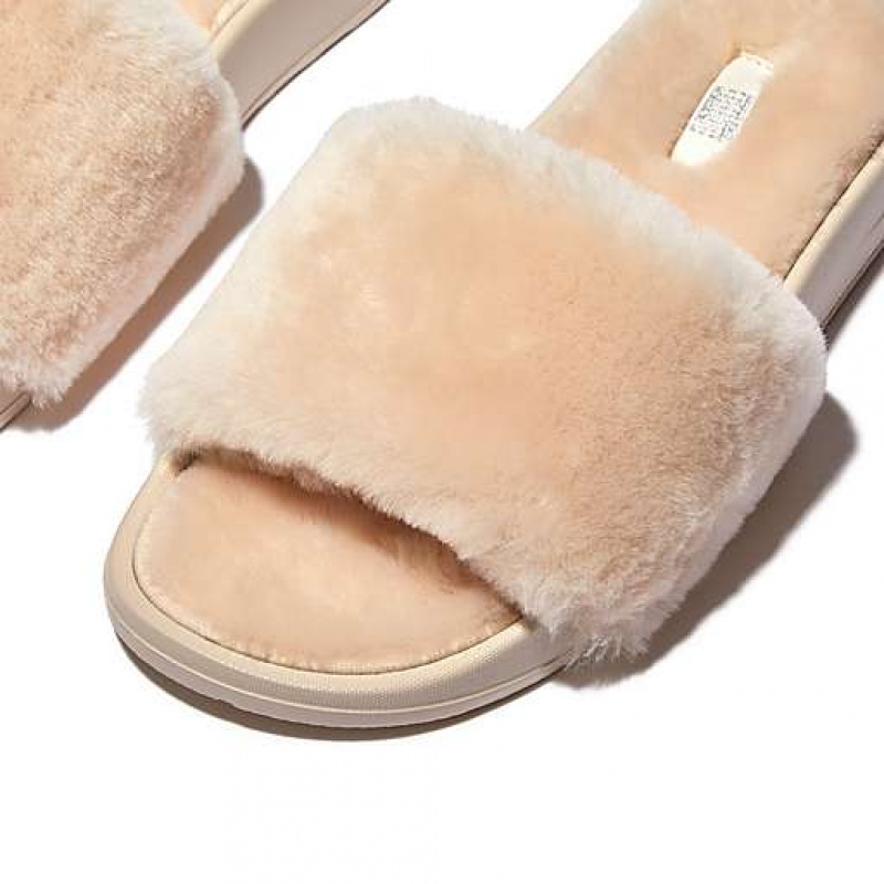 フィット フロップ IQUSHION Shearling スリッパ レディース 青 | Japan HRNAWC138