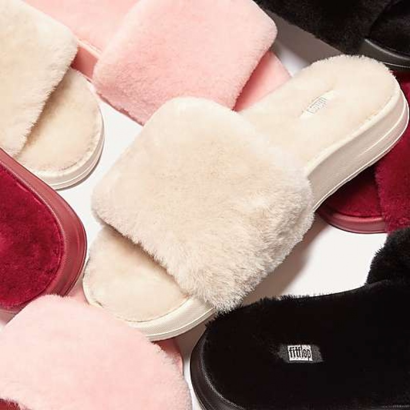 フィット フロップ IQUSHION Shearling スリッパ レディース 青 | Japan HRNAWC138