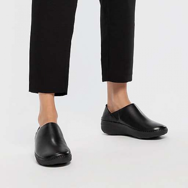 フィット フロップ SUPERLOAFER レザー クロッグ レディース グレー | Japan UEQVBD345