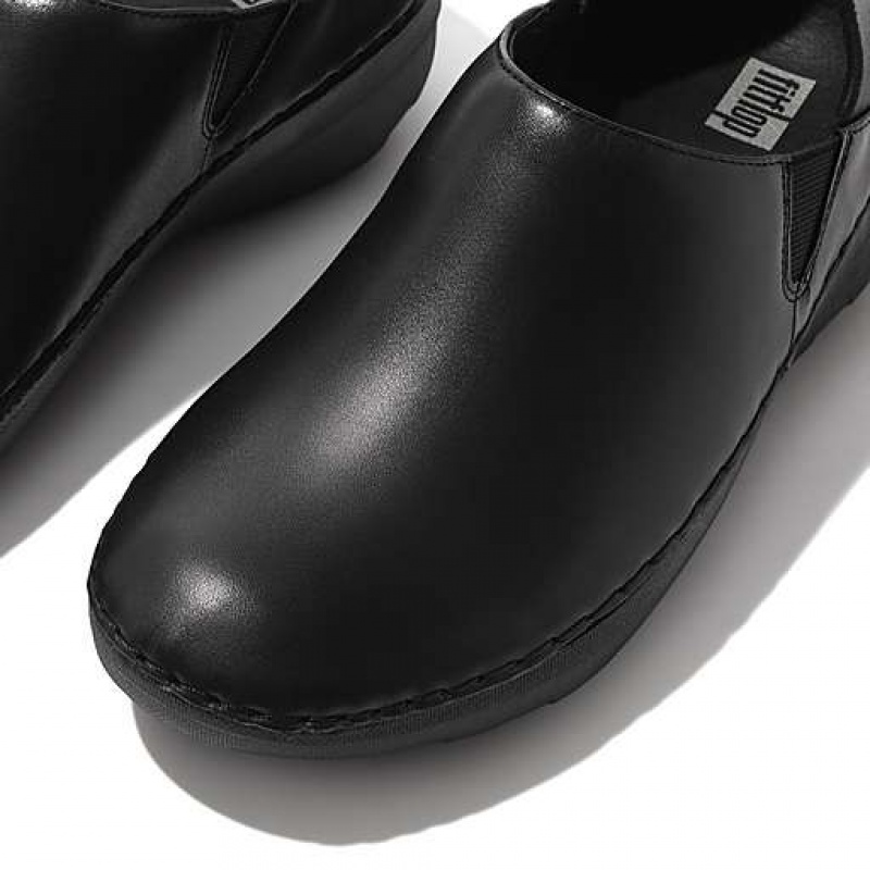 フィット フロップ SUPERLOAFER レザー クロッグ レディース グレー | Japan UEQVBD345