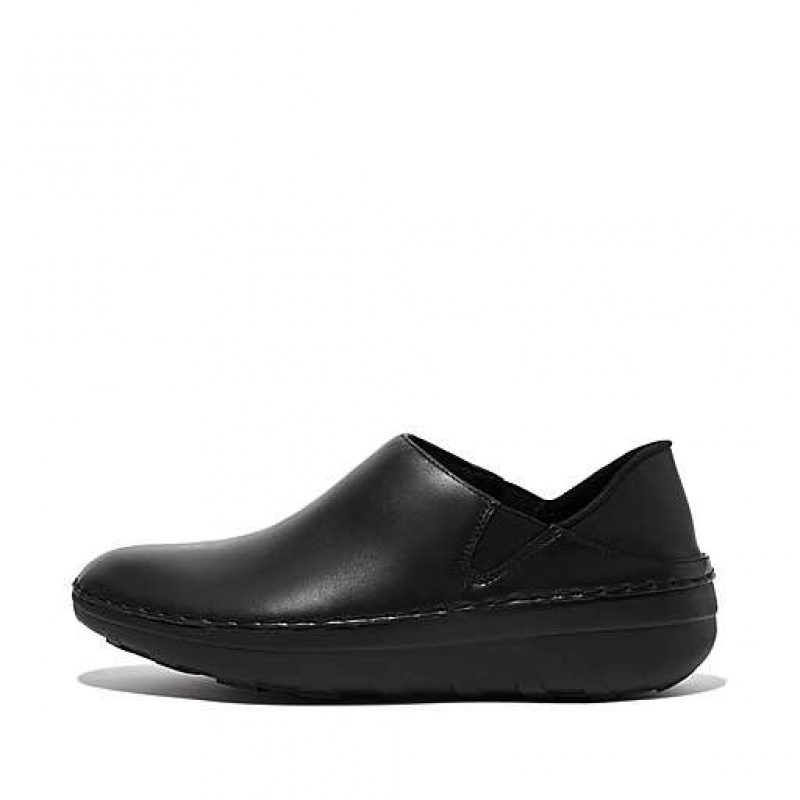 フィット フロップ SUPERLOAFER レザー クロッグ レディース グレー | Japan UEQVBD345